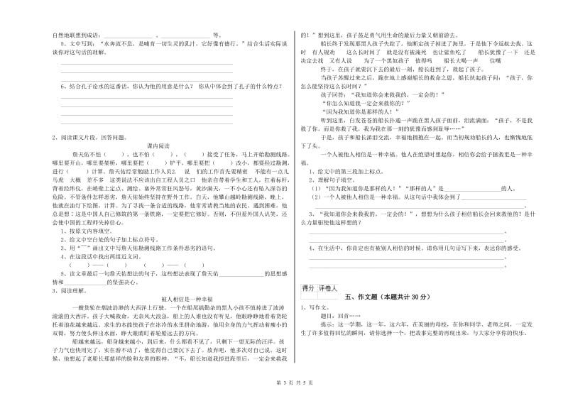 武汉市重点小学小升初语文强化训练试卷 附解析.doc_第3页