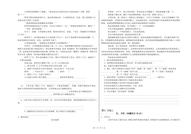 汉中市实验小学六年级语文下学期月考试题 含答案.doc_第3页