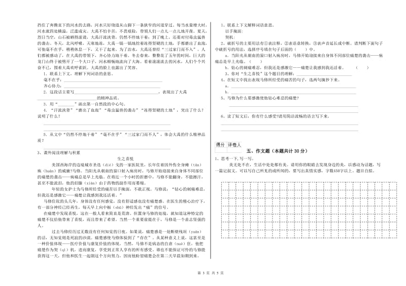 毕节市重点小学小升初语文强化训练试题 附解析.doc_第3页