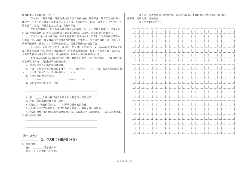 汕尾市重点小学小升初语文考前练习试题 附解析.doc_第3页