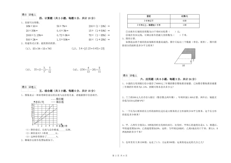 实验小学小升初数学综合练习试卷B卷 江苏版（附答案）.doc_第2页