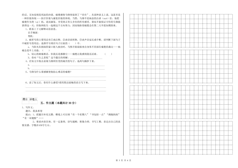 岳阳市重点小学小升初语文能力检测试卷 附解析.doc_第3页