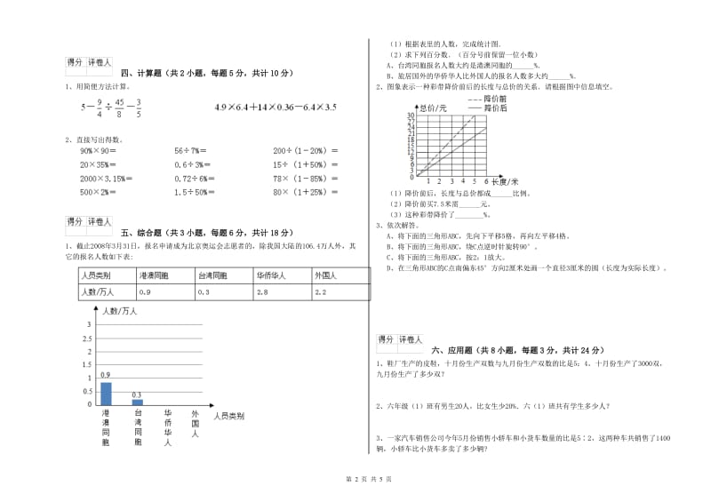 实验小学小升初数学强化训练试卷D卷 豫教版（附答案）.doc_第2页