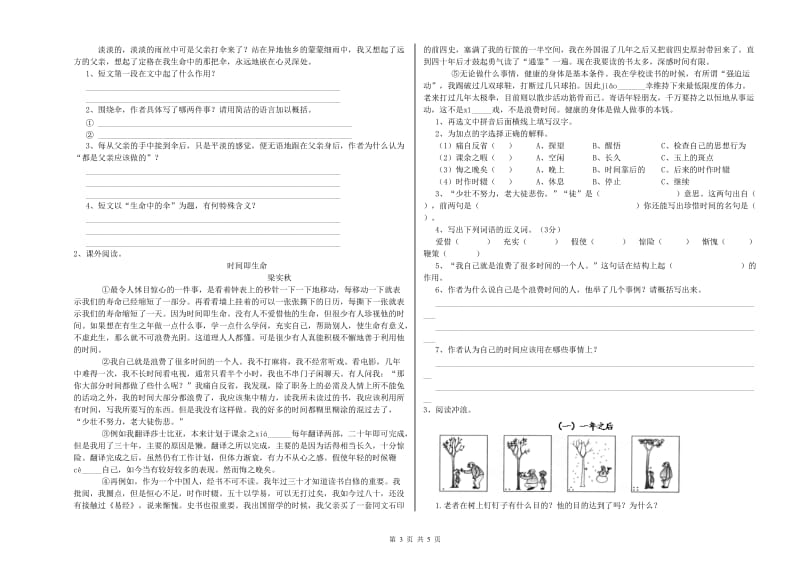 杭州市重点小学小升初语文提升训练试卷 附解析.doc_第3页