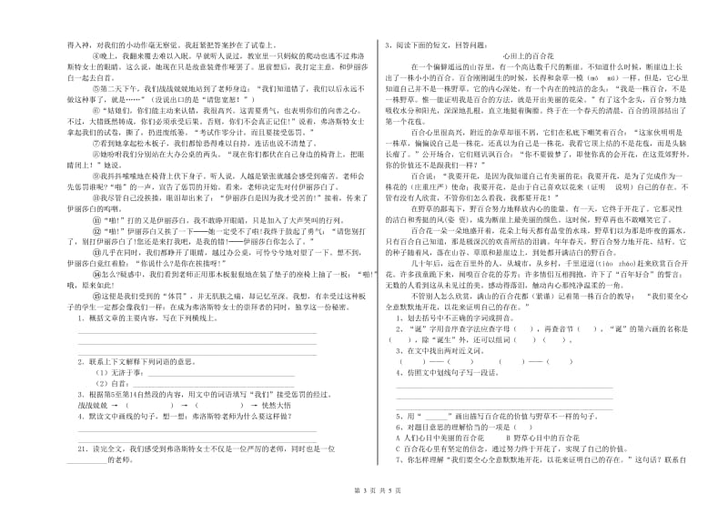 廊坊市重点小学小升初语文综合练习试卷 附解析.doc_第3页