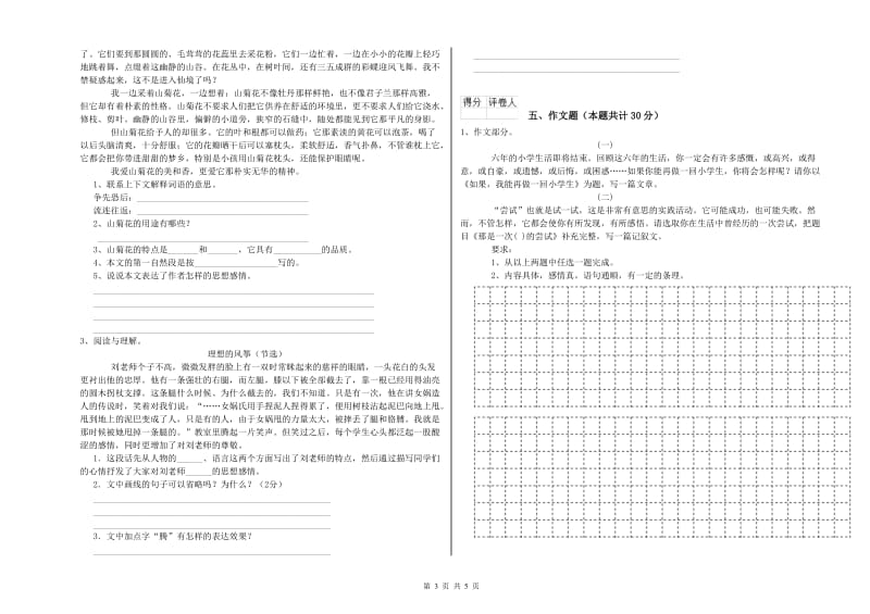 山东省小升初语文每日一练试题B卷 附答案.doc_第3页