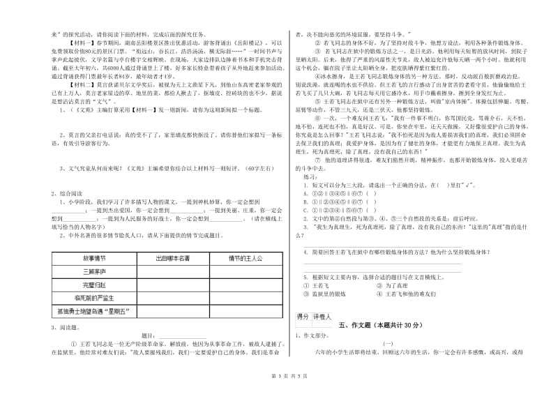 日喀则市重点小学小升初语文考前练习试卷 附答案.doc_第3页