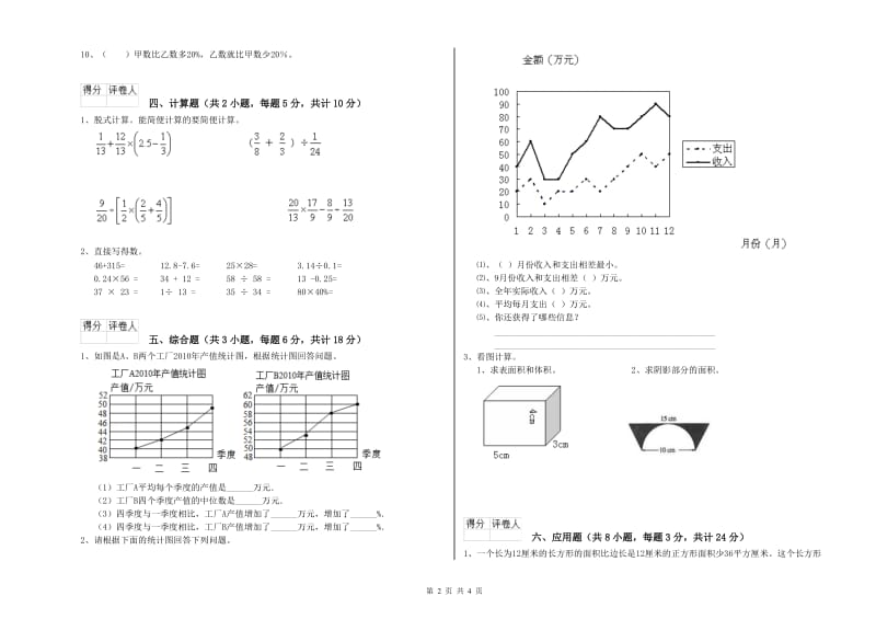 实验小学小升初数学过关检测试卷A卷 豫教版（附答案）.doc_第2页