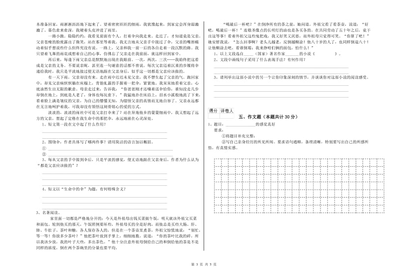 延安市重点小学小升初语文过关检测试卷 附答案.doc_第3页