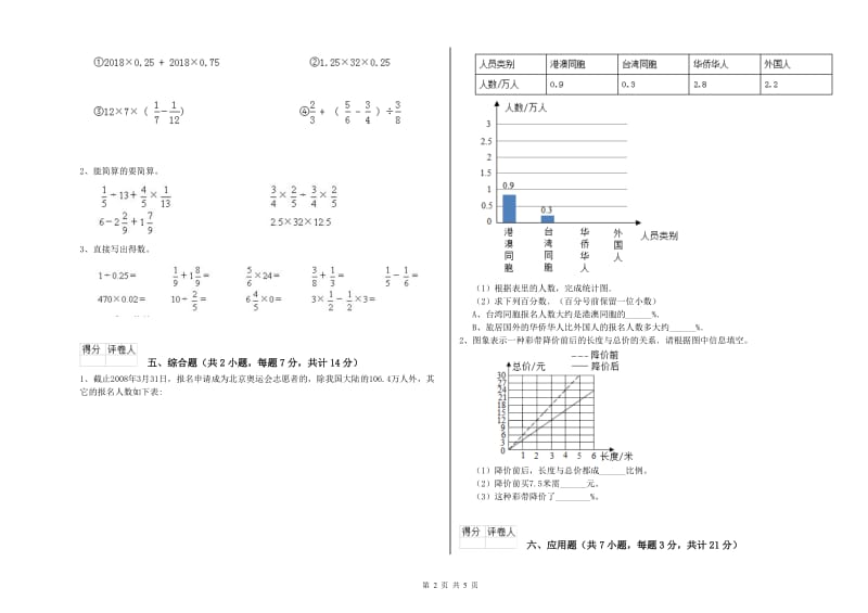 山南地区实验小学六年级数学【上册】综合检测试题 附答案.doc_第2页