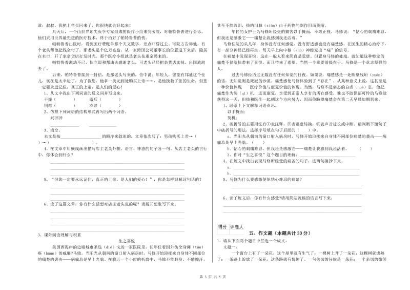 常德市重点小学小升初语文考前检测试题 附答案.doc_第3页