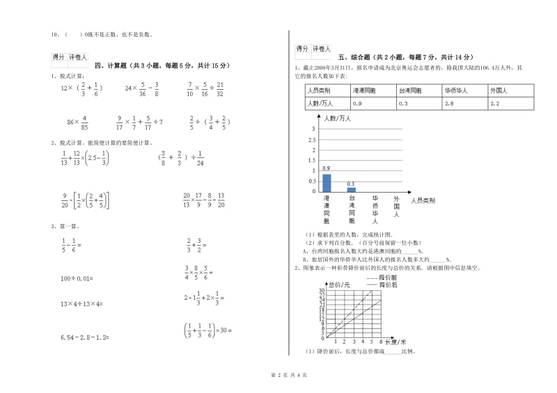 曲靖市实验小学六年级数学下学期过关检测试题 附答案.doc_第2页