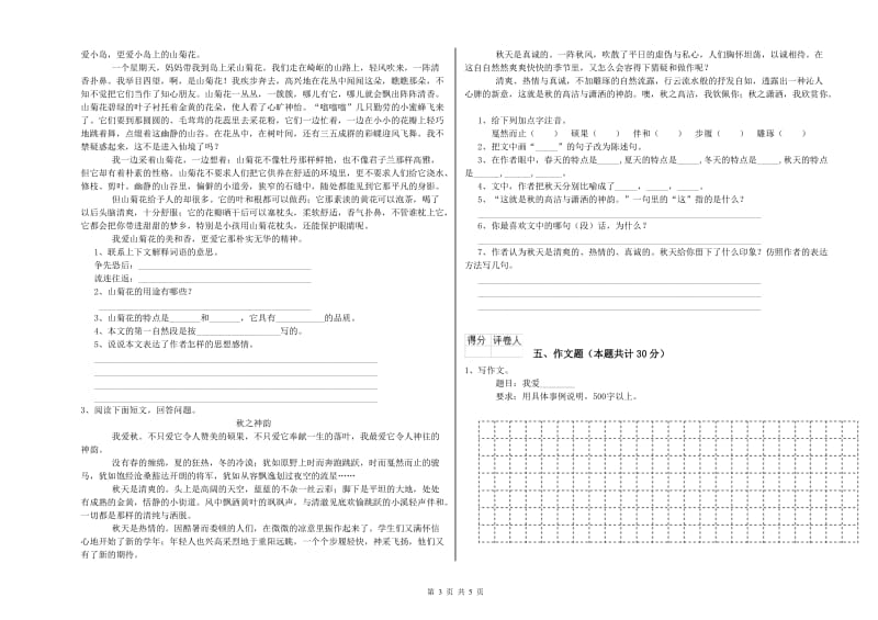 广元市重点小学小升初语文综合练习试题 含答案.doc_第3页