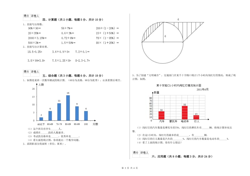 广东省2020年小升初数学综合练习试卷C卷 附解析.doc_第2页