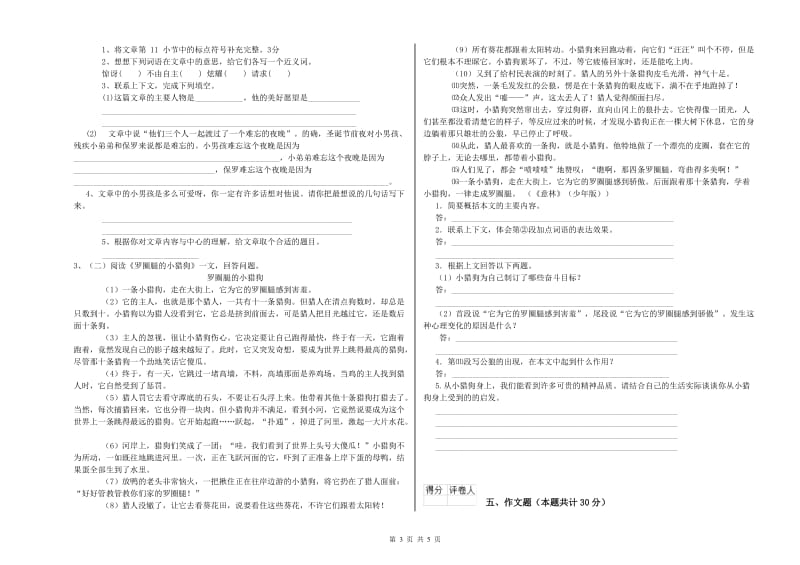 恩施土家族苗族自治州重点小学小升初语文每日一练试卷 含答案.doc_第3页