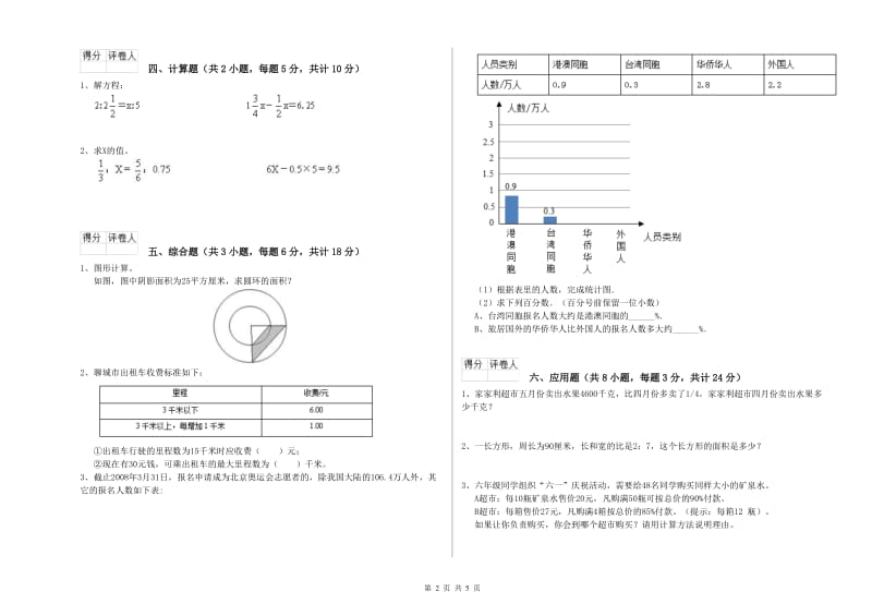 实验小学小升初数学综合检测试卷B卷 江苏版（附解析）.doc_第2页