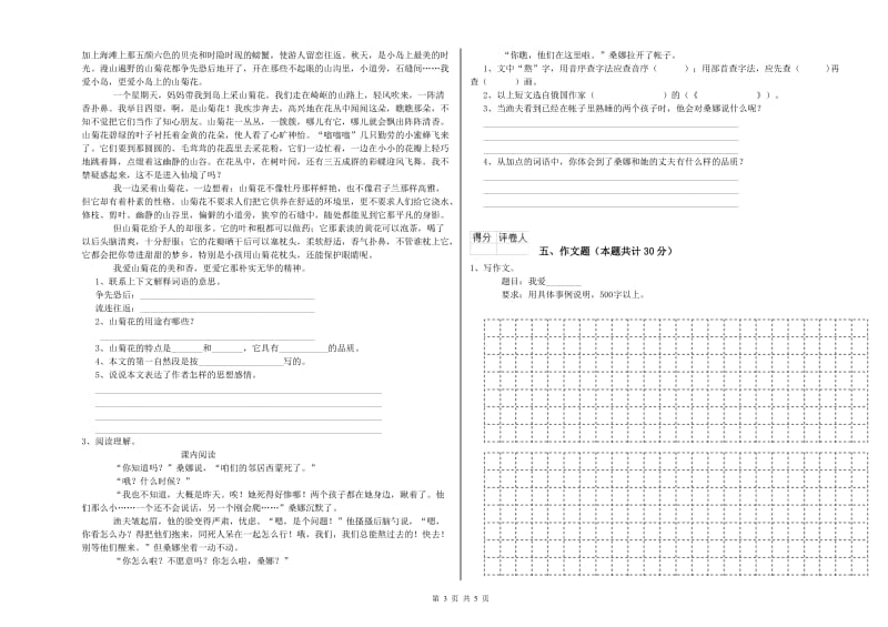 廊坊市重点小学小升初语文每日一练试卷 含答案.doc_第3页