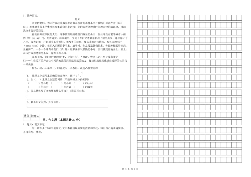 平顶山市重点小学小升初语文提升训练试题 附解析.doc_第3页