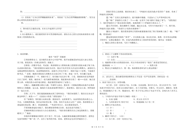 徐州市重点小学小升初语文考前检测试卷 附答案.doc_第3页