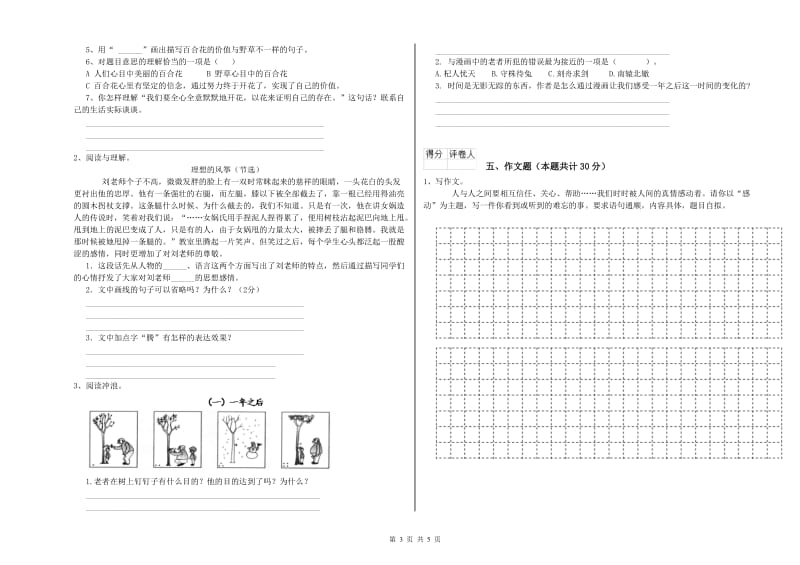 拉萨市重点小学小升初语文考前检测试卷 含答案.doc_第3页