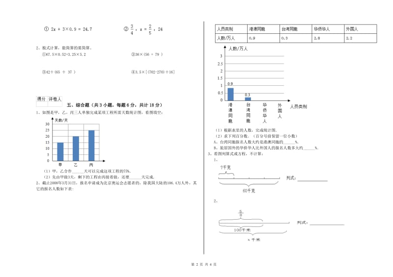 实验小学小升初数学每周一练试题A卷 新人教版（附答案）.doc_第2页