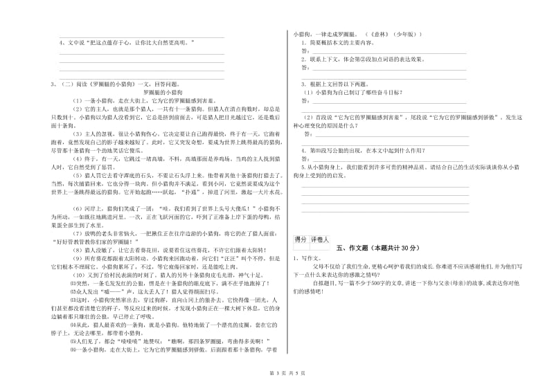 张家界市重点小学小升初语文模拟考试试卷 含答案.doc_第3页