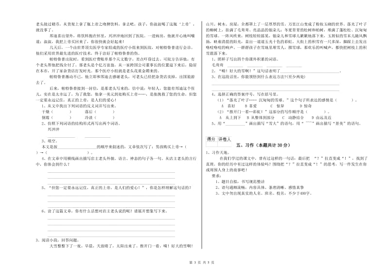 开封市实验小学六年级语文下学期综合检测试题 含答案.doc_第3页