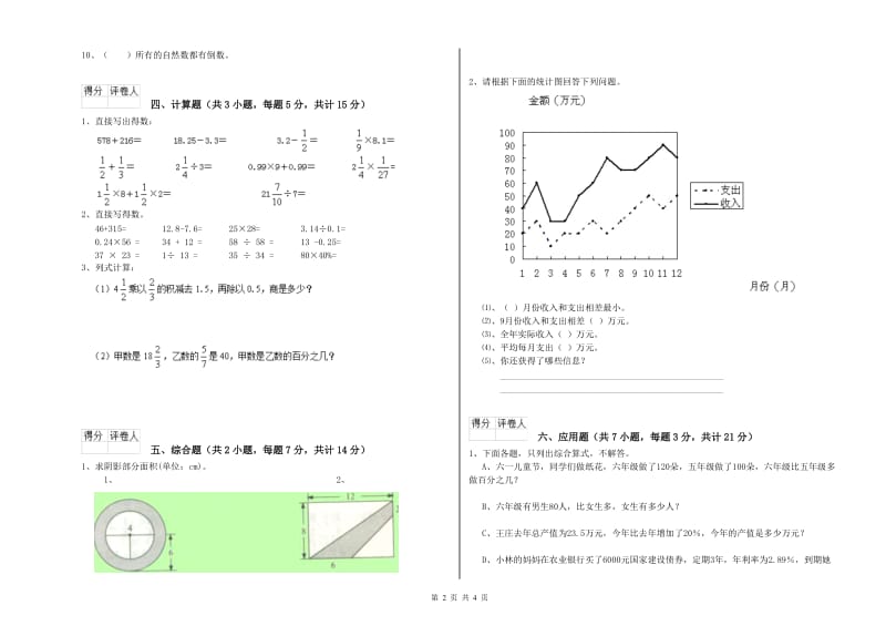 新人教版六年级数学下学期能力检测试题B卷 含答案.doc_第2页