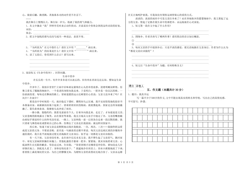 广东省小升初语文全真模拟考试试题 附解析.doc_第3页