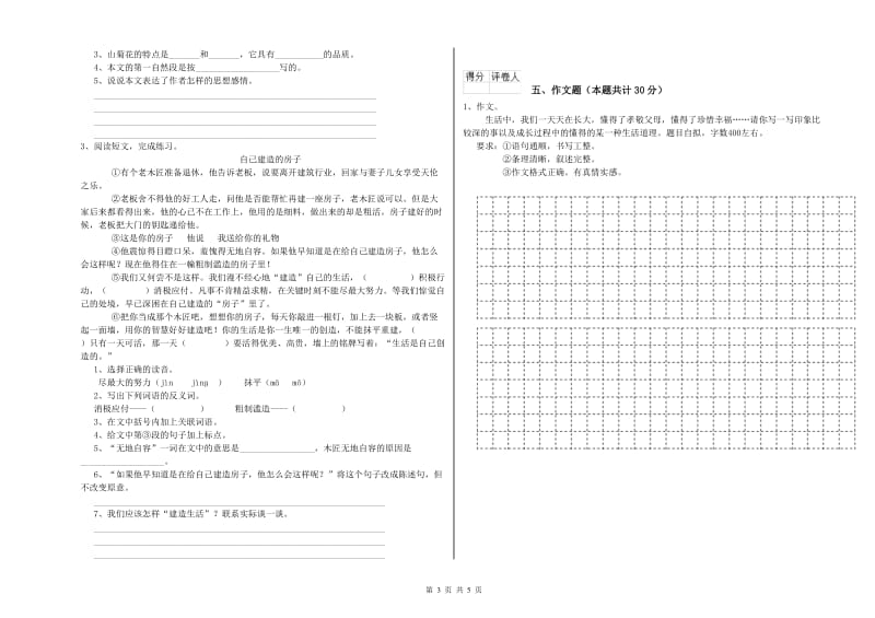 汕头市重点小学小升初语文强化训练试题 含答案.doc_第3页