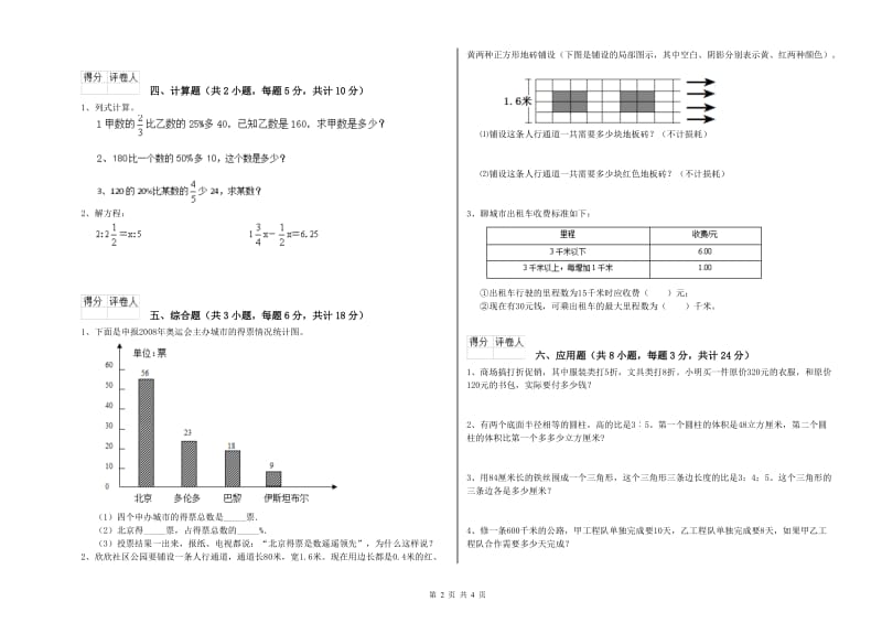 实验小学小升初数学全真模拟考试试卷B卷 沪教版（附答案）.doc_第2页