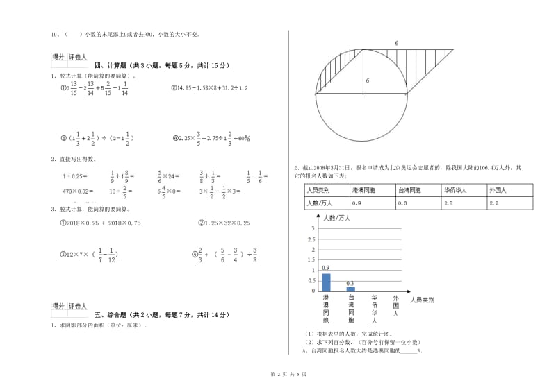 永州市实验小学六年级数学上学期全真模拟考试试题 附答案.doc_第2页