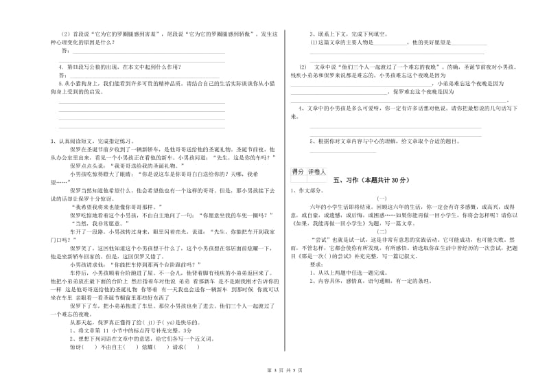 朝阳市实验小学六年级语文下学期能力检测试题 含答案.doc_第3页