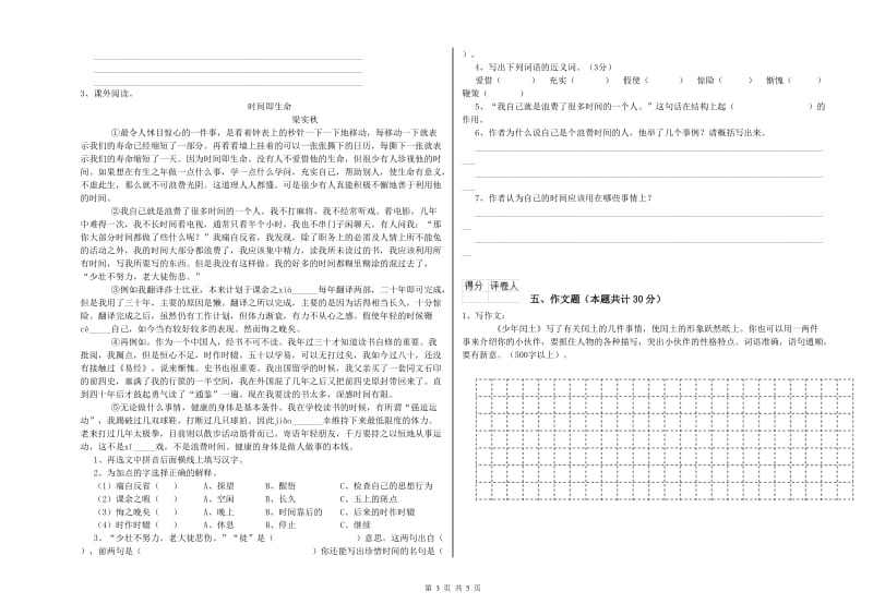 山东省小升初语文模拟考试试题B卷 附解析.doc_第3页