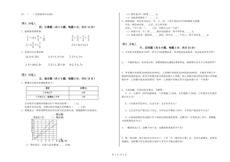 实验小学小升初数学每周一练试卷D卷 长春版（附答案）.doc_第2页