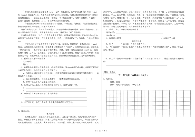 松原市重点小学小升初语文综合检测试题 附答案.doc_第3页