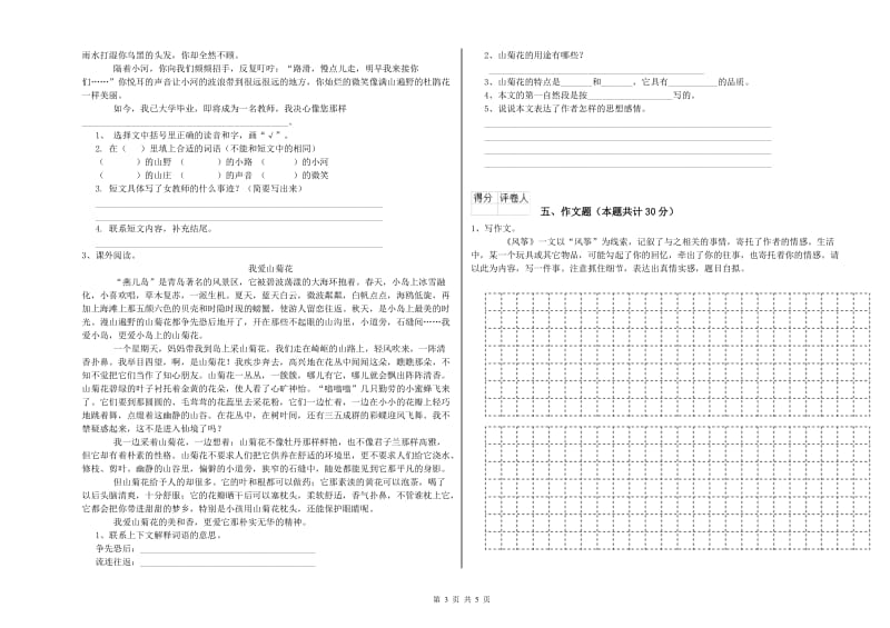 张家口市重点小学小升初语文综合练习试卷 含答案.doc_第3页