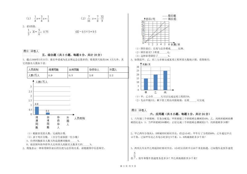 实验小学小升初数学考前练习试卷A卷 人教版（含答案）.doc_第2页