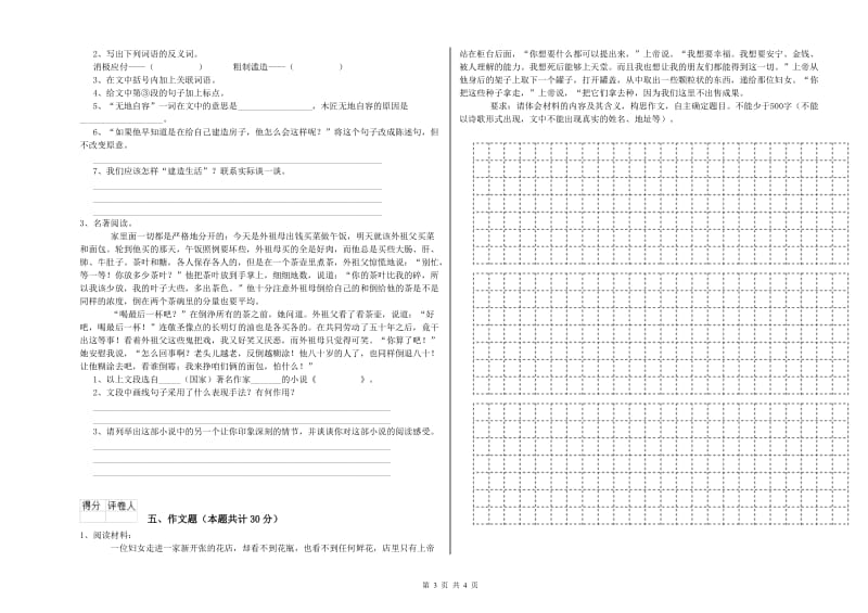 广西小升初语文综合练习试题B卷 含答案.doc_第3页