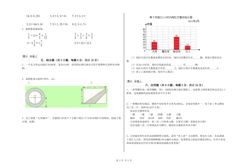 实验小学小升初数学综合练习试卷D卷 苏教版（附答案）.doc_第2页