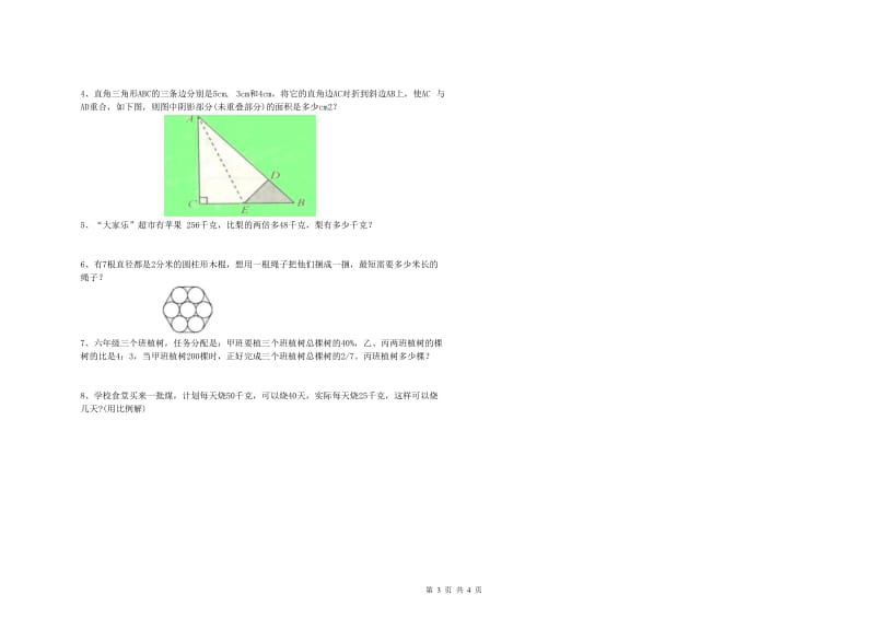 实验小学小升初数学全真模拟考试试卷D卷 新人教版（附答案）.doc_第3页