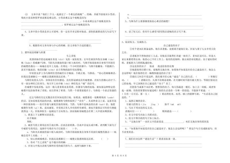 扬州市重点小学小升初语文每日一练试题 附解析.doc_第3页