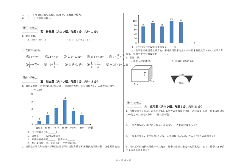 山东省2019年小升初数学综合练习试题C卷 含答案.doc_第2页