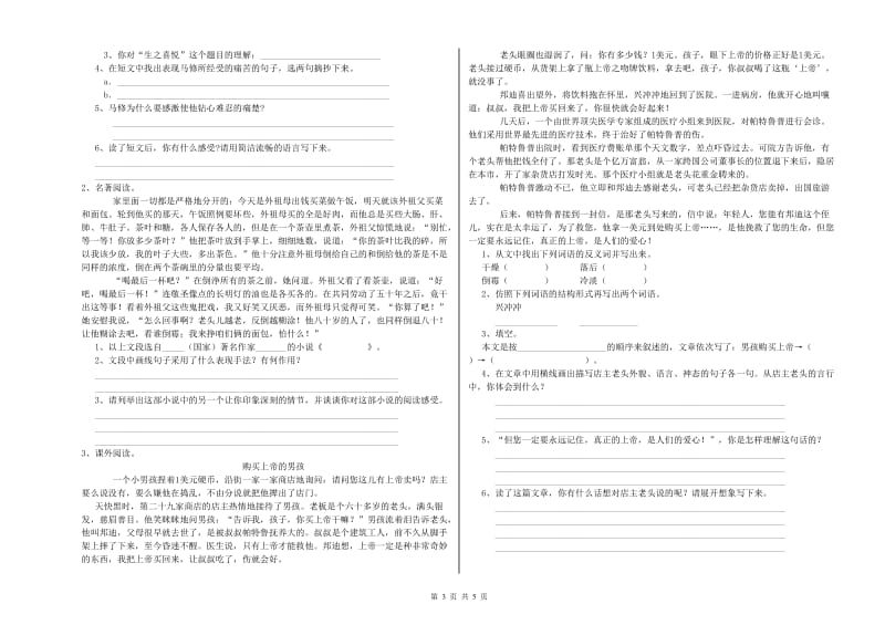惠州市重点小学小升初语文自我检测试题 附答案.doc_第3页