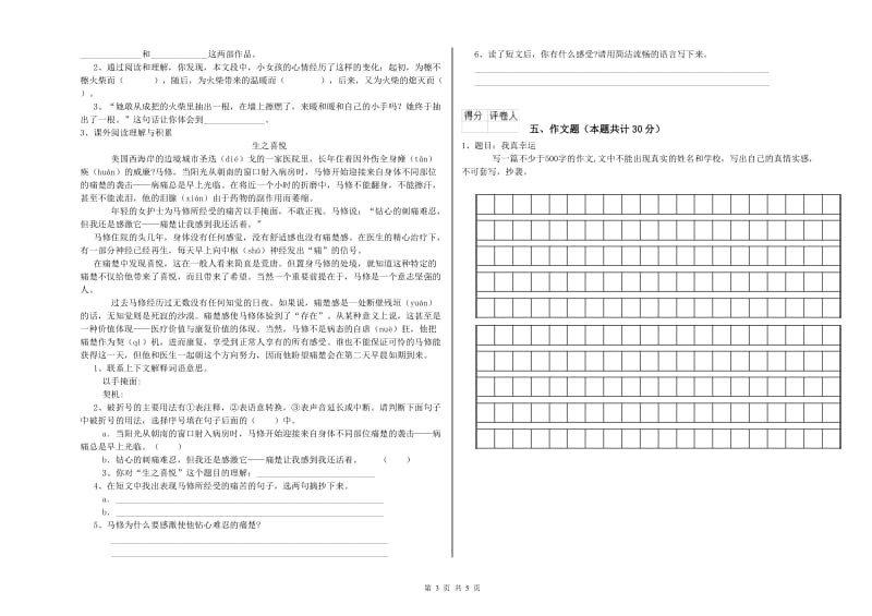 扬州市重点小学小升初语文每日一练试题 附答案.doc_第3页