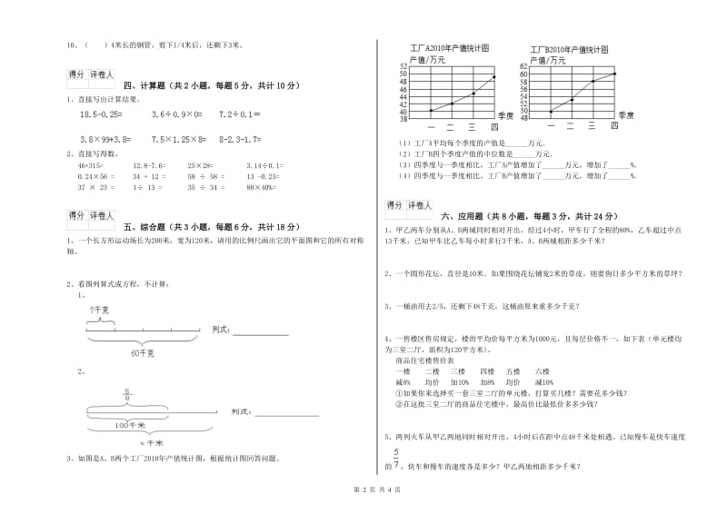 实验小学小升初数学每日一练试卷D卷 北师大版（含答案）.doc_第2页