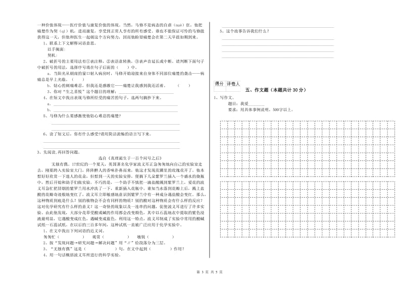 广州市重点小学小升初语文考前练习试题 附答案.doc_第3页