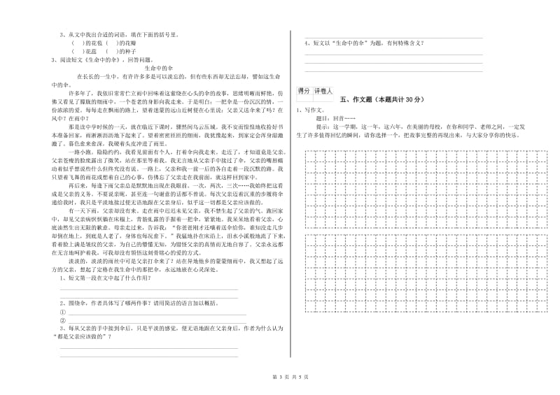 承德市重点小学小升初语文自我检测试题 含答案.doc_第3页