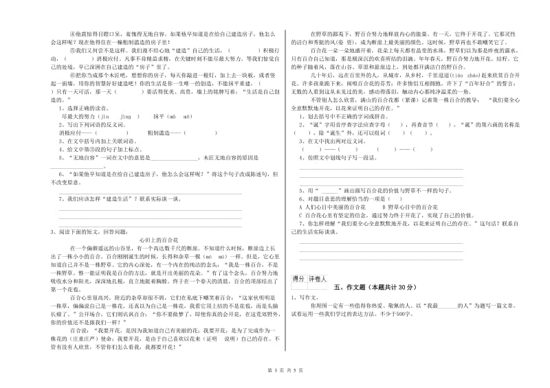 开封市重点小学小升初语文全真模拟考试试卷 附解析.doc_第3页