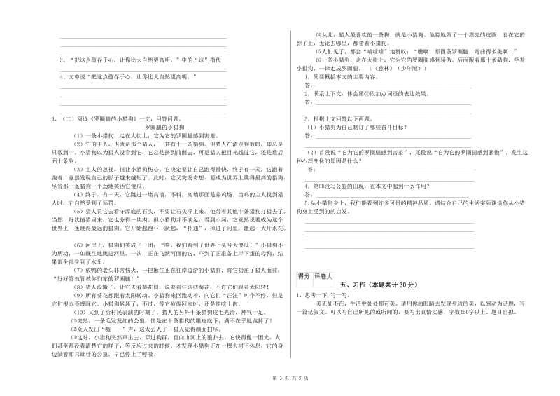 崇左市实验小学六年级语文【下册】考前练习试题 含答案.doc_第3页